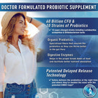 Purely Optimal Probióticos para la Salud Digestiva, 60 mil millones de UFC – Liberación retardada con enzimas digestivas y prebióticos orgánicos – Apoyo contra la hinchazón, inmunidad y energía, 30 cápsulas