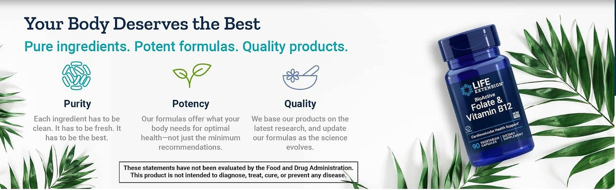 Life Extension BioActive Folate & Vitamin B12, 150 Cápsulas Vegetales (Pack de 2) – Image 7