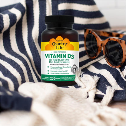 Country Life Vitamina D3 10.000 UI – Alta – Potencia: 10.000 UI es una dosis alta; asegúrate de que se ajusta a – Image 8