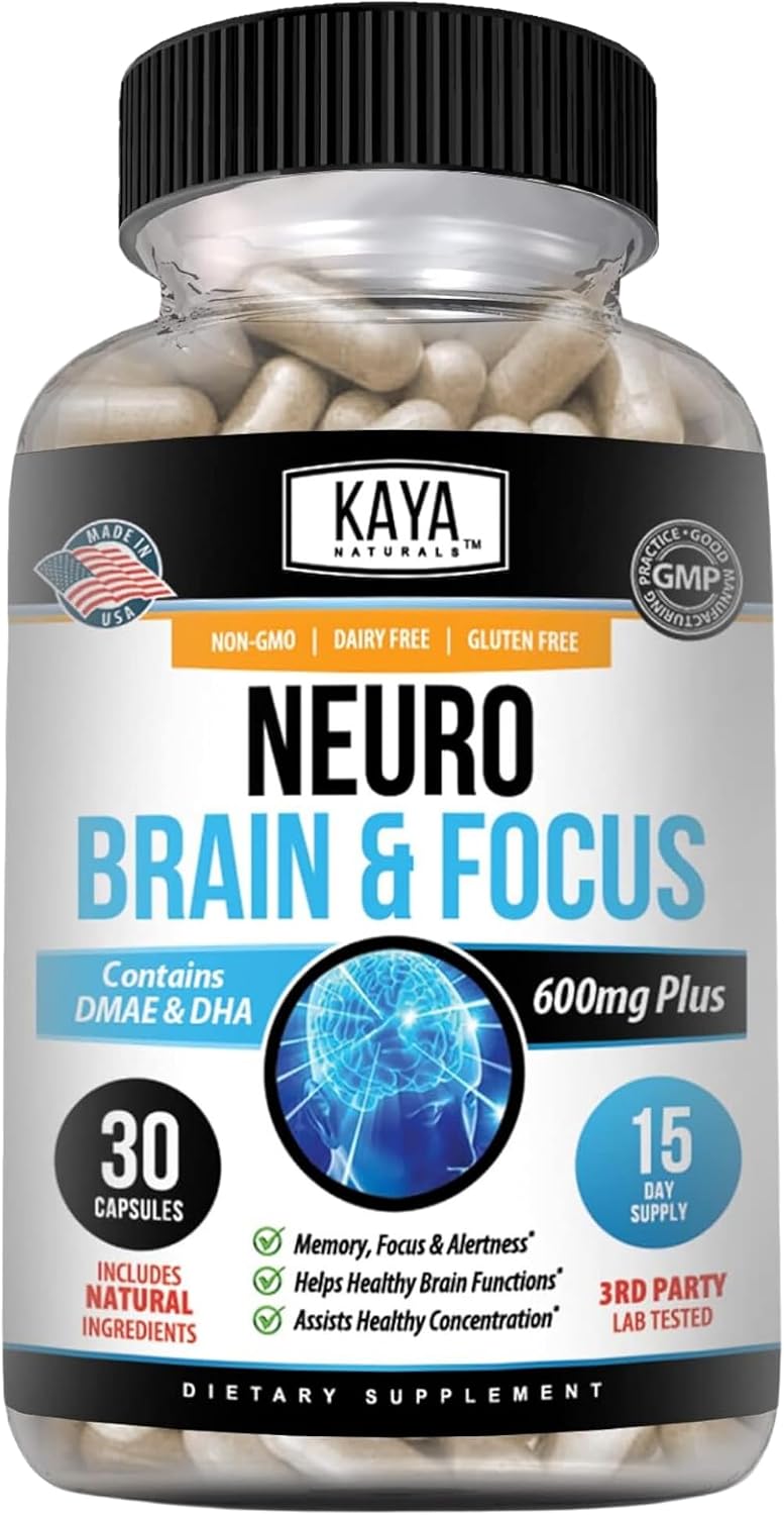 Kaya Naturals Neuro Brain - Nootrópico para Memoria y Concentración - 30 Cápsulas