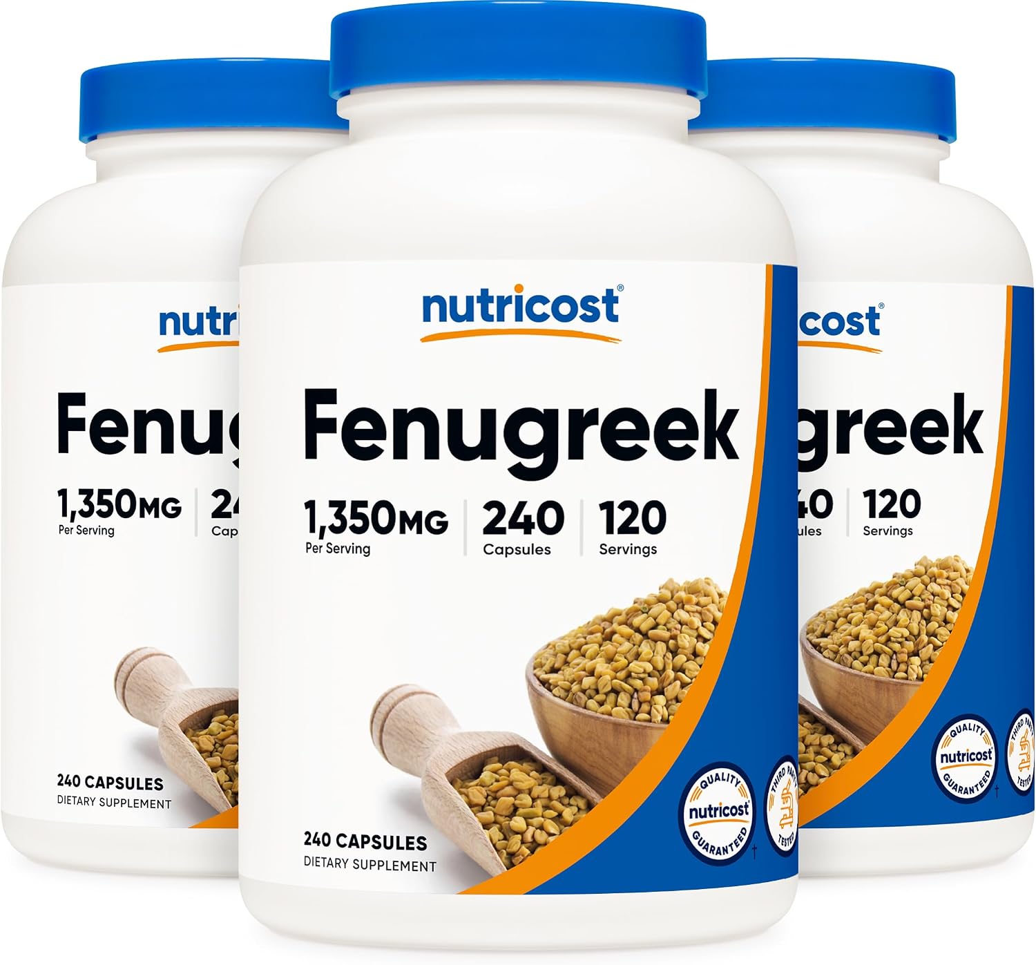 Nutricost Fenugreek Seed 1350mg, 240 Capsules - Gluten-Free, Non-GMO