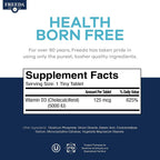 FREEDA Vitamina D3 5000 IU – Alta Potencia para Huesos e Inmunidad – Comprimidos Fáciles de Tragar – 100 Comprimidos