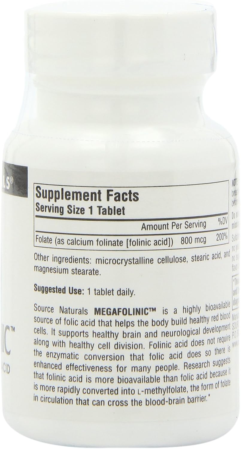 Source Naturals MegaFolinic, 60 Tabletas (Paquete de 2)