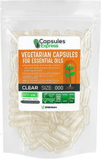 Cápsulas Vacías Veganas Tamaño 000 - 100 Unidades - Cápsulas Vegetales Transparentes para Aceites Esenciales y Suplementos - XPRS Nutra