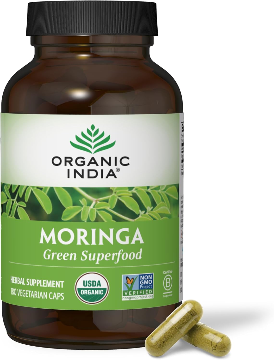 Cápsulas de Moringa Ecológicas - ORGANIC INDIA - 60 Cápsulas