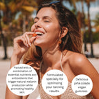 FGBG Summer Glow Tanning Gummies - Sabor Miami Vice - Piña, Coco y Fresa - Veganas - Sin Gluten - Sin Lácteos - 30 Días