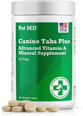 Pet MD Canine Tabs Plus Multivitamínico Avanzado para Perros - 365 Comprimidos Masticables | Suplemento Natural Diario de Vitaminas y Minerales - Sabor a Hígado