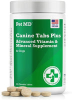 Pet MD Canine Tabs Plus Multivitamínico Avanzado para Perros - 365 Comprimidos Masticables | Suplemento Natural Diario de Vitaminas y Minerales - Sabor a Hígado