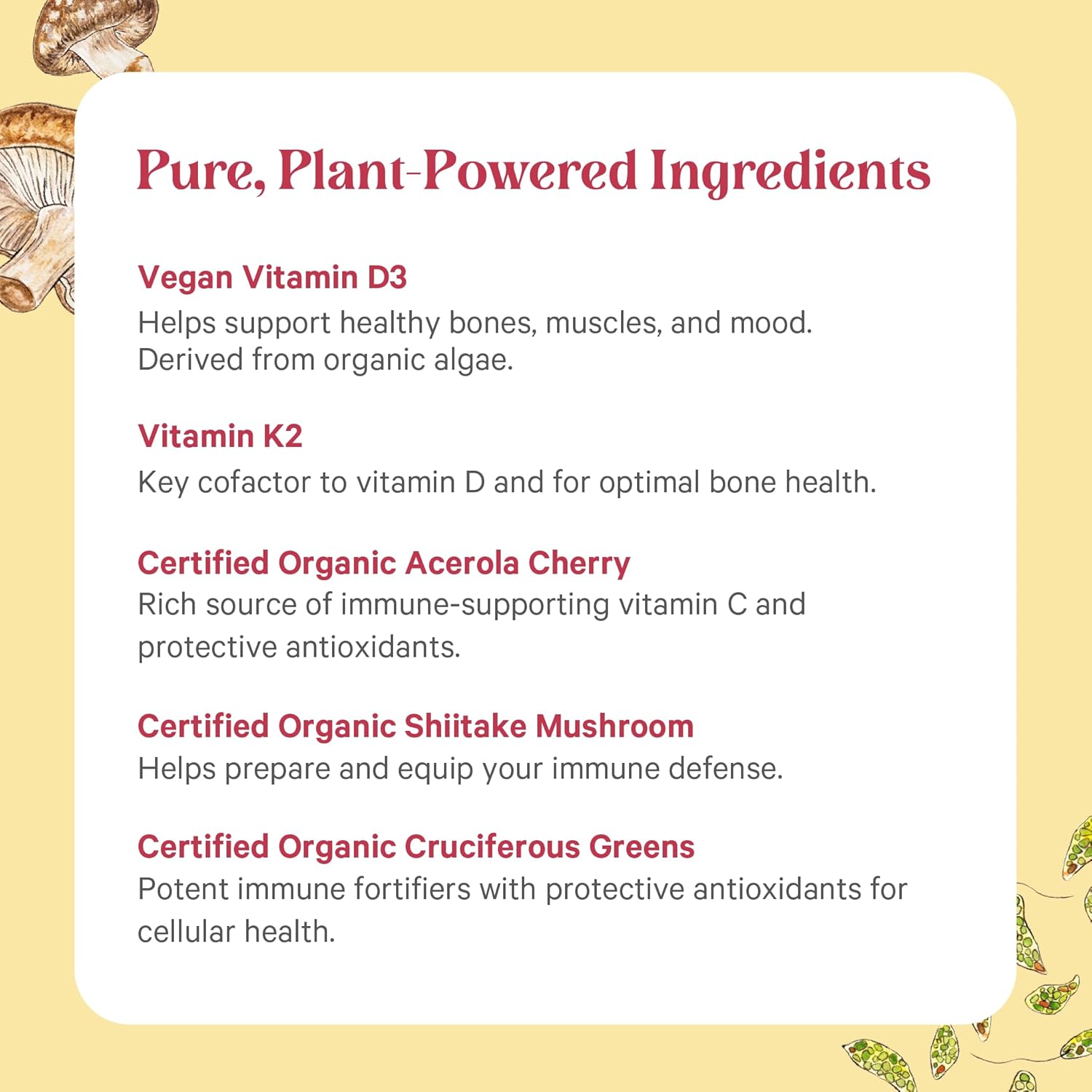 Pure Synergy D3 + K2 Complex | Vitamina D3 y K2 Vegana 60 Cápsulas