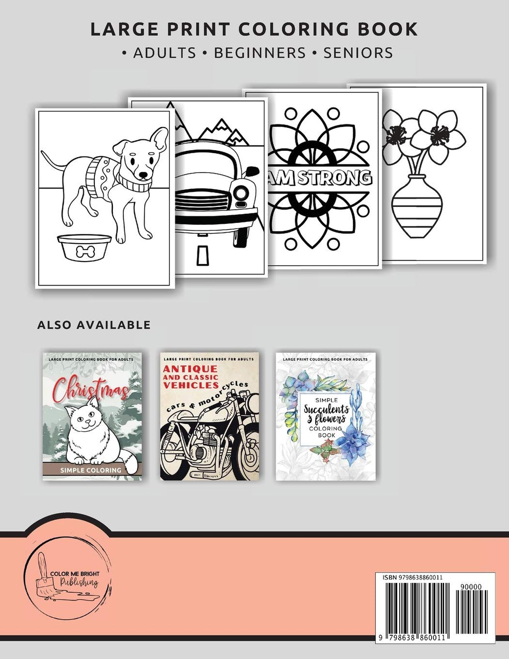 Libro de colorear simple para adultos: Libro de colorear con letra grande (principiantes, personas mayores, pacientes con demencia, Alzheimer, Parkinson) (Serie de libros de colorear simples)