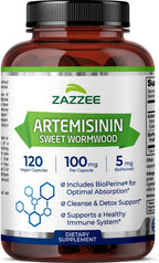 Zazzee Artemisinina de Alta Absorción, 100 mg por Cápsula, 120 Cápsulas Veganas, con 5 mg de BioPerine