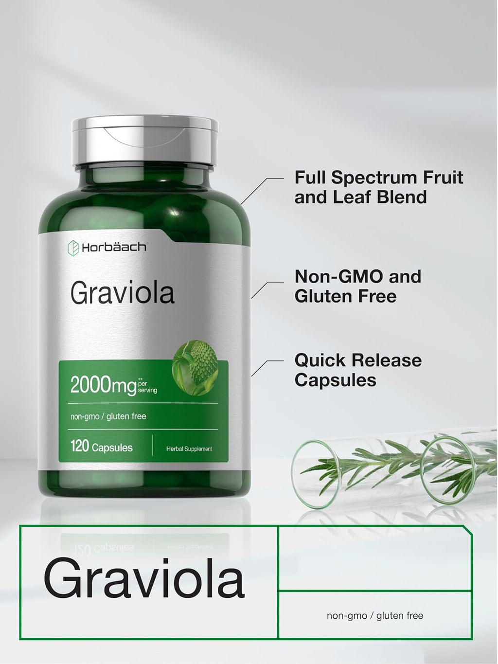 Horbäach Graviola (Annona Muricata) - 120 Cápsulas