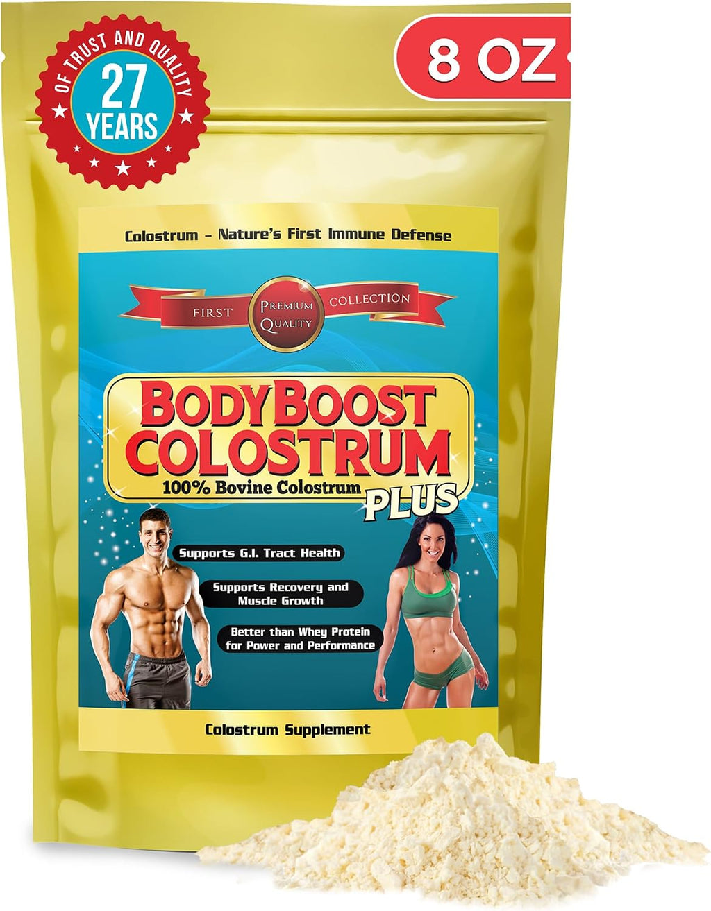 BodyBoost Colostrum Whole – Colostrum Bovino 100% en Polvo, Inmunoglobulinas y Lactoferrina, de Pasto, Salud Intestinal e Inmune, 227 g