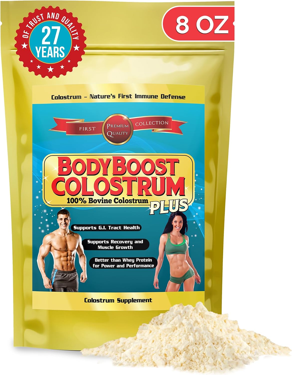 BodyBoost Colostrum Whole – Colostrum Bovino 100% en Polvo, Inmunoglobulinas y Lactoferrina, de Pasto, Salud Intestinal e Inmune, 227 g