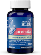 Mommy's Bliss Multivitamínico Prenatal con Ácido Fólico, Hierro y Probióticos - Vegano, Sin Gluten (45 cápsulas)