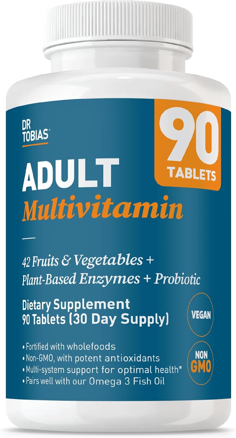 Dr. Tobias Multivitamínico para Adultos - Hombres y Mujeres - 90 Comprimidos Veganos