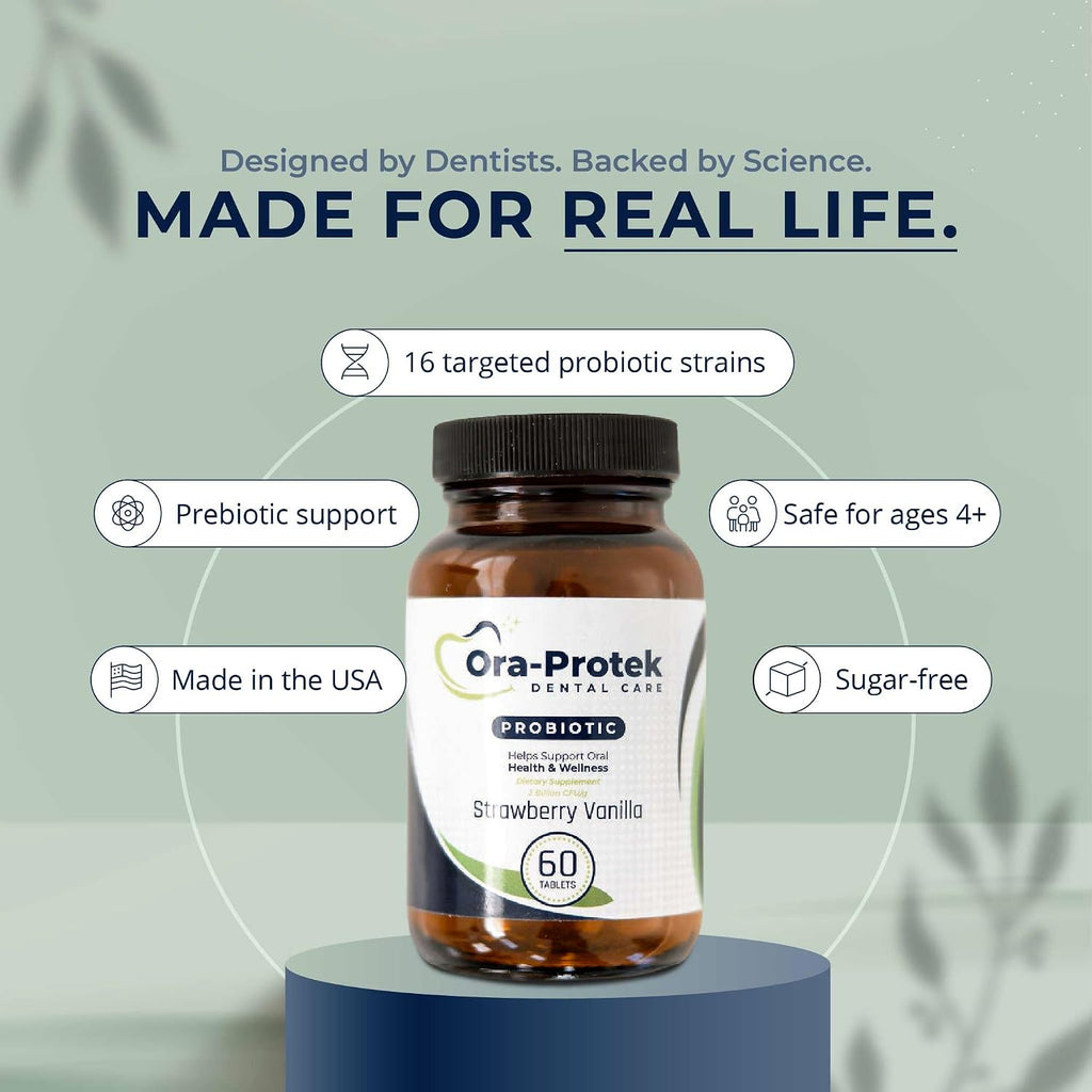 Probióticos Orales para Encías y Aliento Fresco - Microbioma Bucal - Sin Azúcar, No-GMO - Adultos y Niños