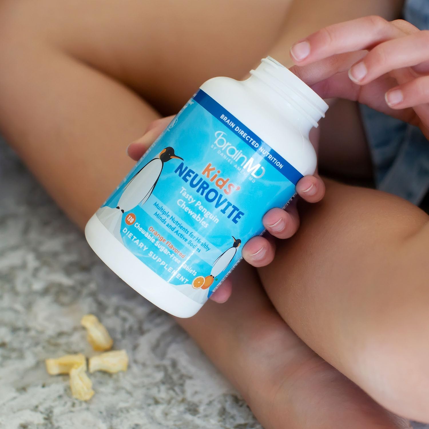 BRAINMD Kids' NeuroVite - Multivitamínico y Mineral, Sabor Naranja, 120 Comprimidos Masticables