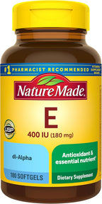 Nature Made Vitamin E 400 IU (267 mg) d-Alpha, 100 Softgels - 100-Day Supply