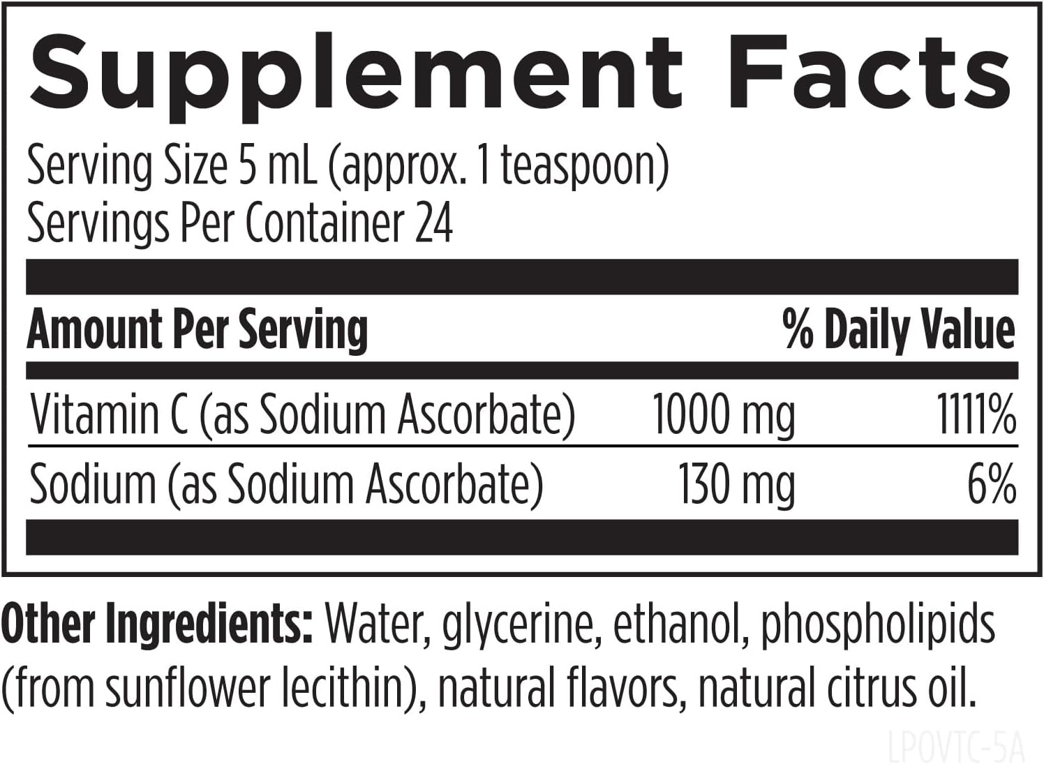 Designs for Health Liposomal Vitamin C Líquido - 1000mg de Vitamina C - Liposomas de Lecitina de Girasol - Sabor Limón (24 porciones / 118ml)