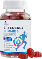 Nature's Nutrition B12 Energy Gummies - 4500 mcg Vitamina B12 - Gomitas Extra Fuertes para Energía, Metabolismo y Sistema Inmunológico - Sabor Natural a Bayas - 120 Gomitas