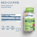 Solaray Red Clover 375 mg - Trébol Rojo - Apoyo Tradicional para la Salud Femenina - 100 Cápsulas Veganas