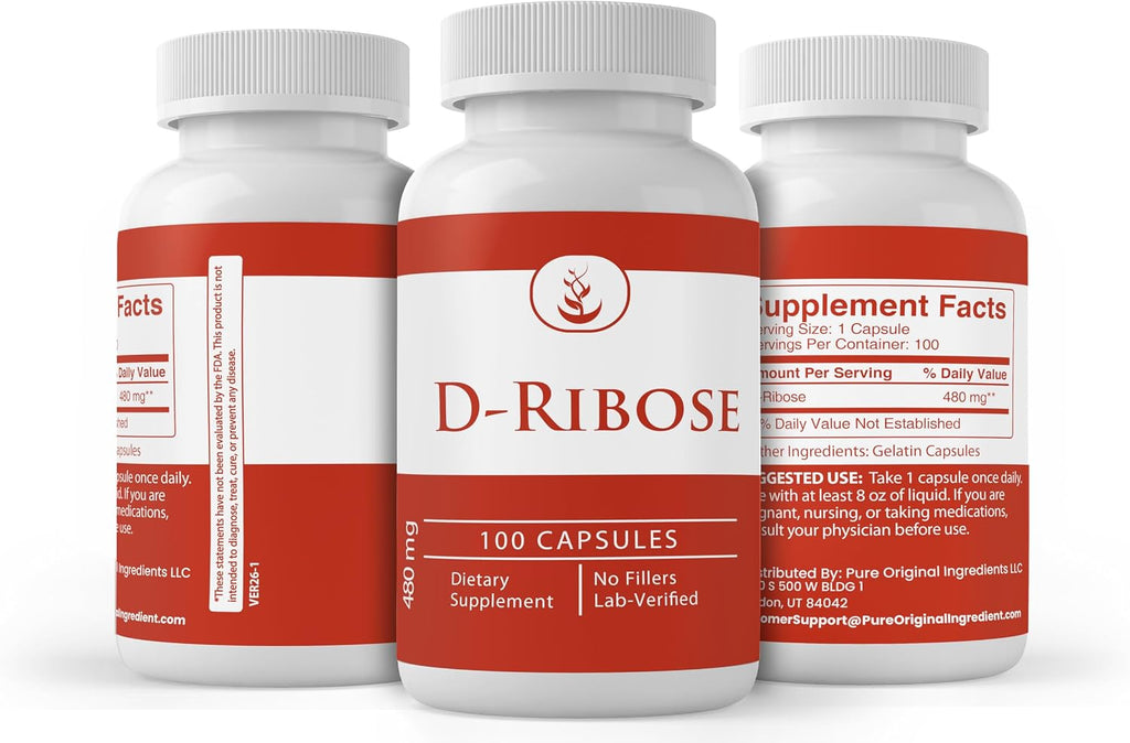PURE ORIGINAL INGREDIENTS D-Ribosa, 100 Cápsulas