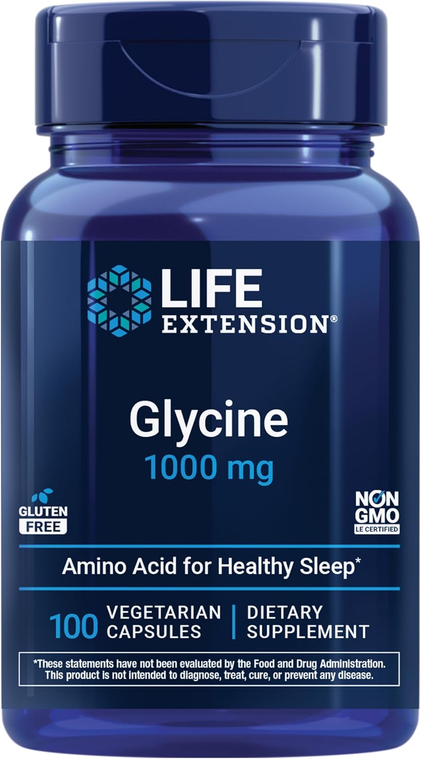 Life Extension Glycine 1000 mg, 100 Capsules - Amino Acid for Sleep