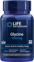 Life Extension Glycine 1000 mg, 100 Capsules - Amino Acid for Sleep