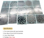 Pegatinas Metálicas de Orgonita Flower of Life - 15 Piezas (Plateado)