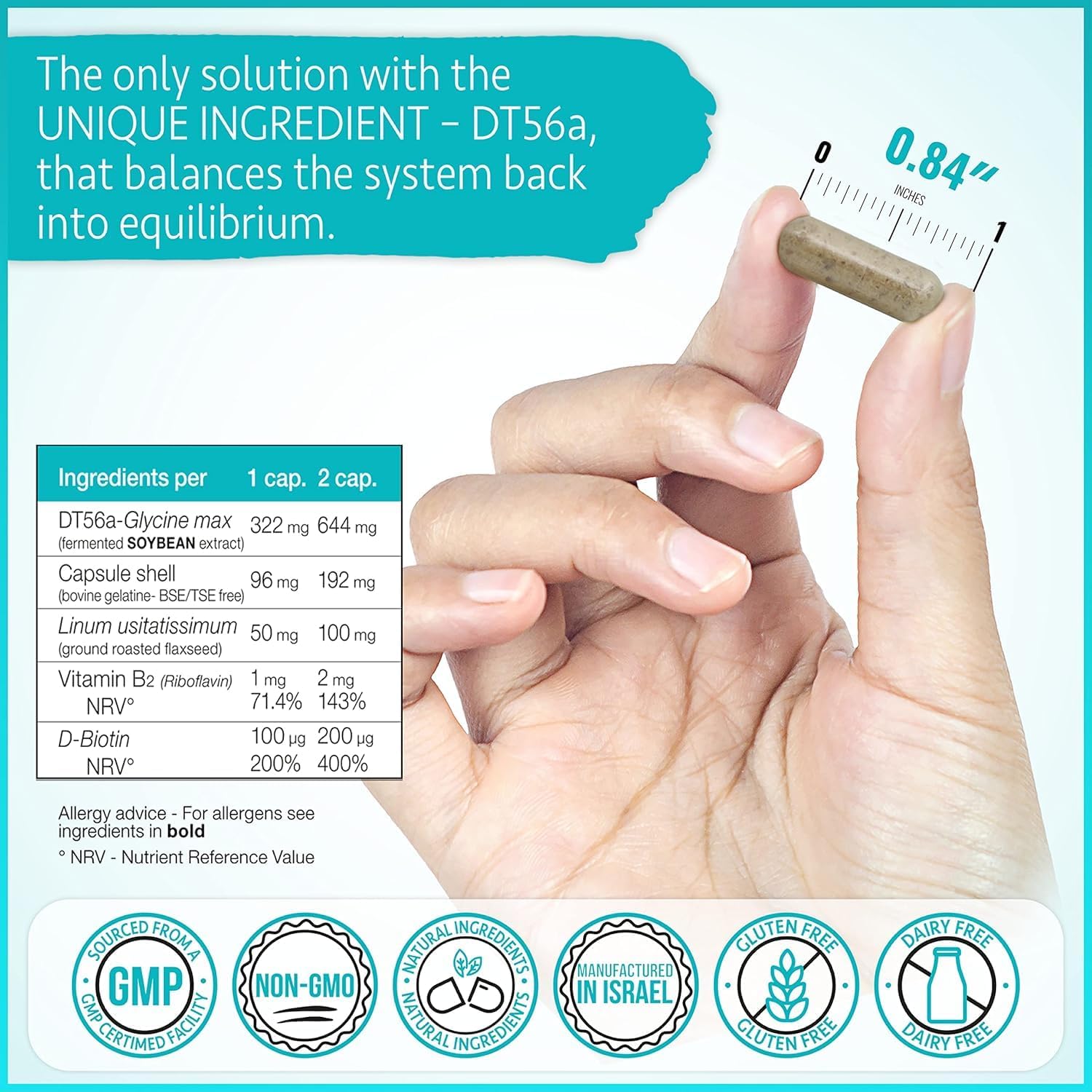 Femarelle Rejuvenate – Complemento para perimenopausia con DT56a y linaza – 56 cápsulas