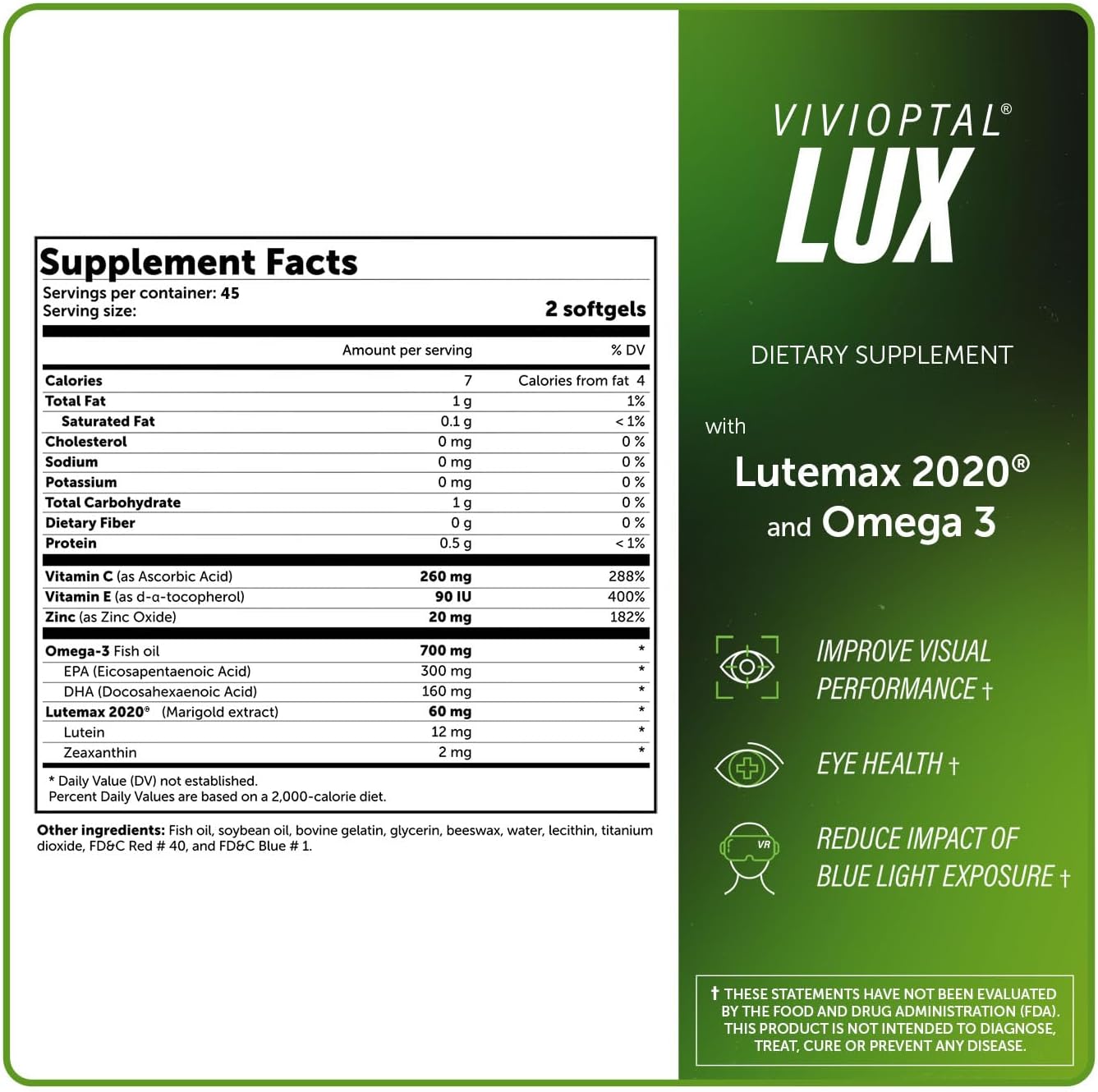 Vivioptal Lux, 90 Cápsulas Blandas - Multivitamínico con Luteína, Zeaxantina y Omega-3