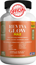 Reviva Glow Max - Suplemento para Cabello, Piel y Uñas | Biotina, Calcio, Magnesio, Folato y Mezcla Herbal | Fórmula Premium | 60 Cápsulas, Vegano y Sin Gluten