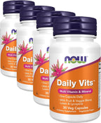 NOW Foods Daily Vits con Mezcla de Frutas y Verduras, Luteína y Licopeno - 30 Cápsulas Vegetales