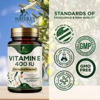 Vitamina E 180mg por Dosis - DL-Alfa Tocoferol - 60 Softgels
