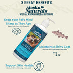 Aceite de Pescado Salvaje de Alaska Alaska Naturals para Perros - Suplemento Líquido Omega 3 EPA DHA, 946 ml (32 oz) con Bomba