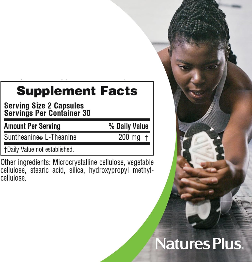 NaturesPlus PRO Suntheanine L-Teanina - 60 Cápsulas - Apoya la Calma Alerta y la Relajación Saludable