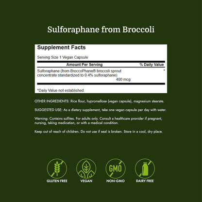 Extracto de Brotes de Brócoli con Sulforafano de Swanson - 60 Cápsulas Veganas, 400 mcg – Image 4