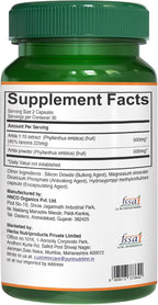 Pure Nutrition Amla Capsules (Indian Gooseberry) - 1000 mg por dosis, 60 Cápsulas Veganas