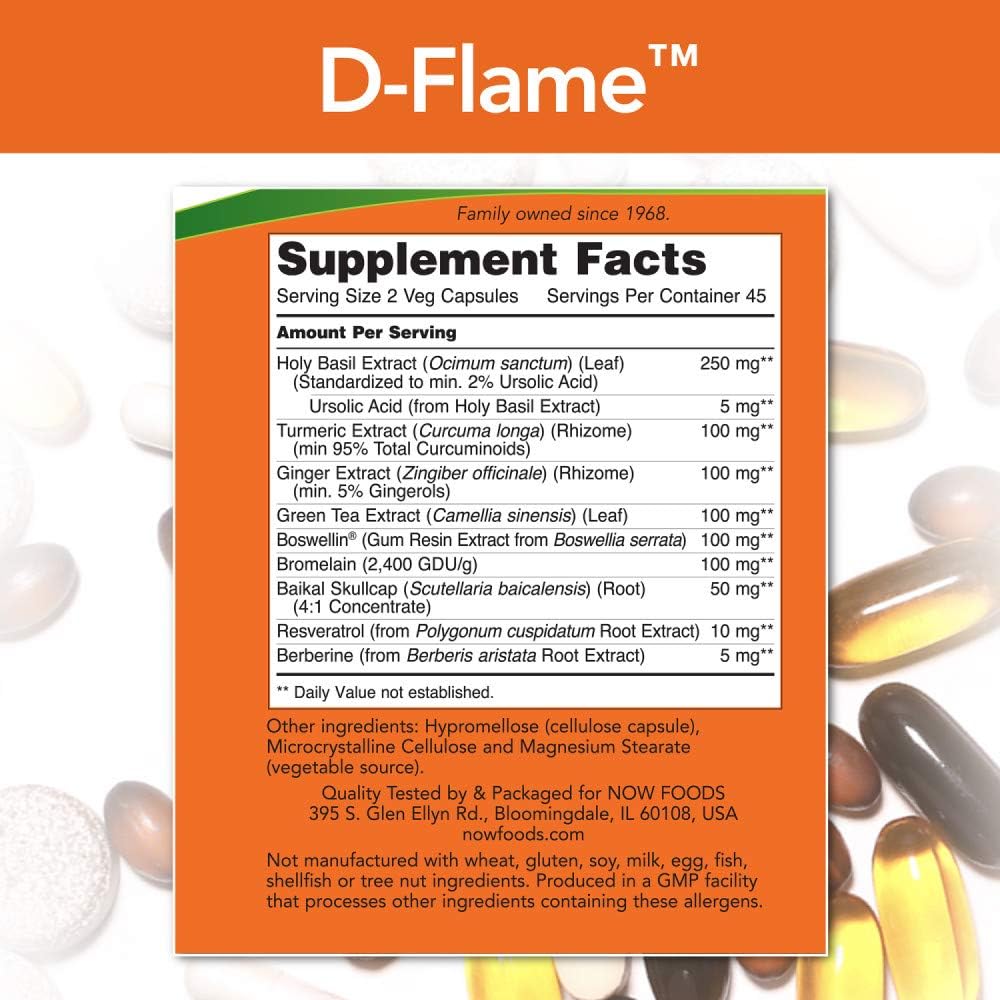 NOW Foods D-Flame, 90 Vegetable Capsule