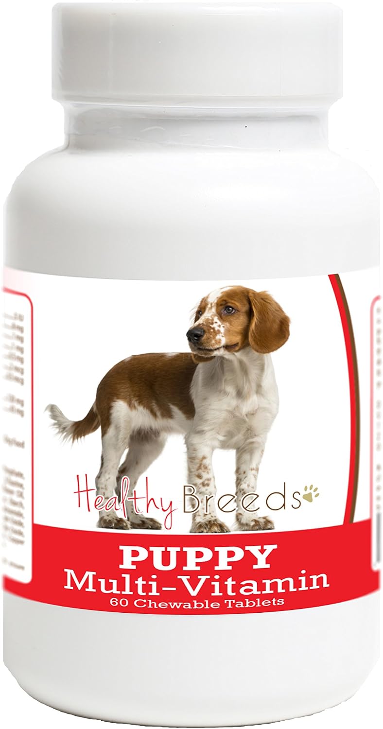 Healthy Breeds Multivitamínico Masticable para Cachorros Welsh Springer Spaniel - 60 Comprimidos Sabor Hígado