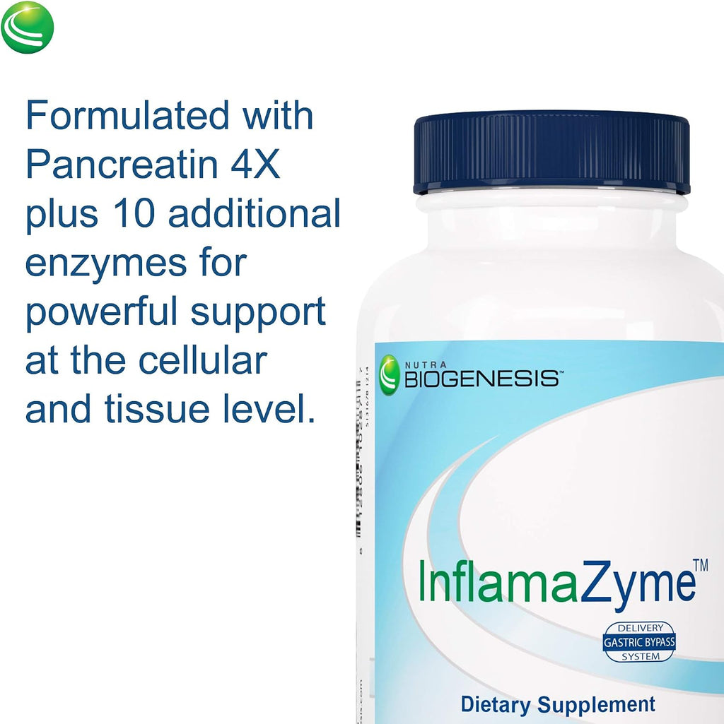Nutra BioGenesis InfamaZyme - Enzimas Digestivas con Pancreatina y Bromelina (90 Cápsulas)