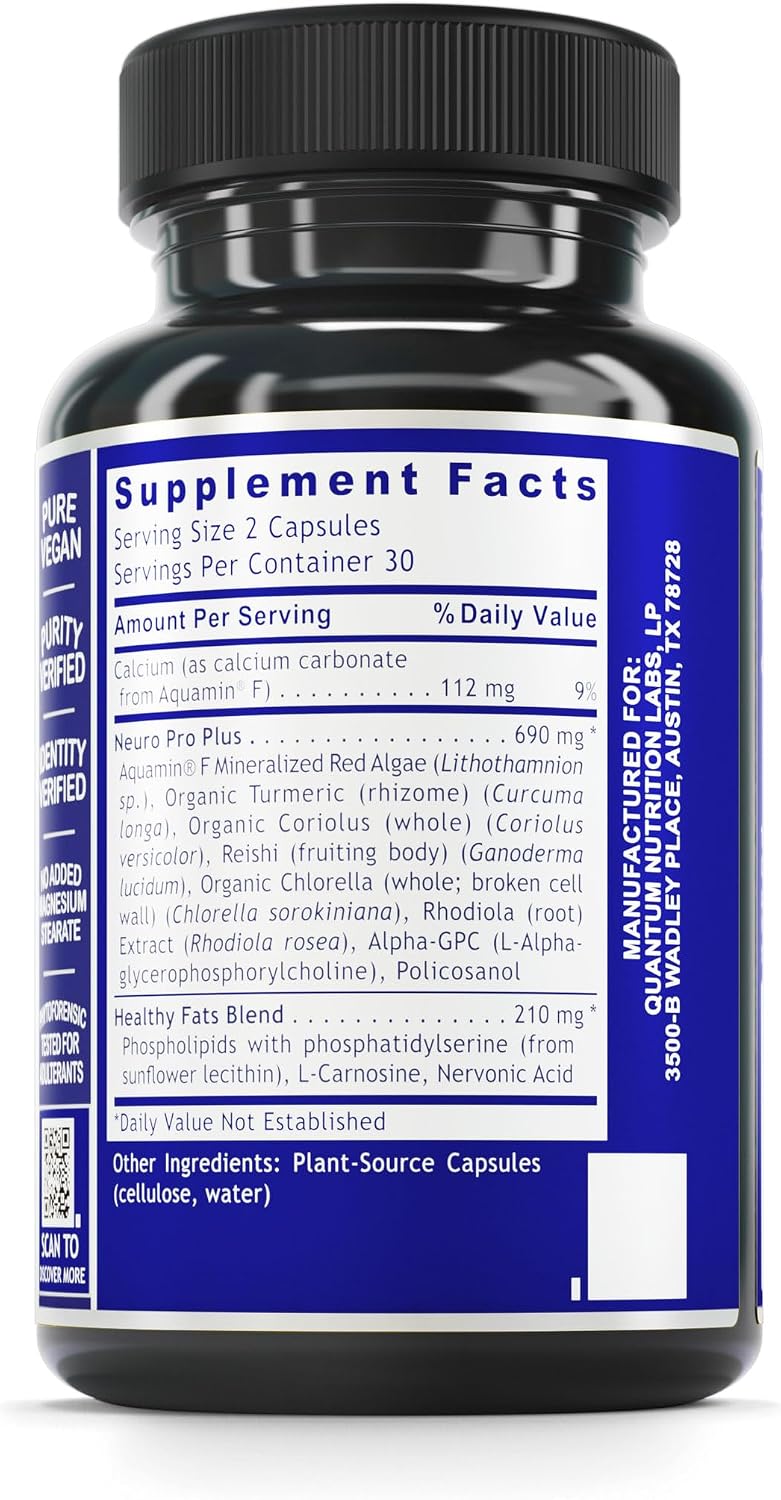 Nerve Support - Suplemento para la Salud Nerviosa y Cerebral - 60 Cápsulas Vegetales