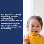 Carlson Baby's Super Daily D3 - Gotas de Vitamina D3 para Bebés, 400 UI, 365 Gotas