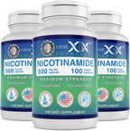 Genex Formulas - Nicotinamida 500 mg, Vitamina B3 sin enrojecimiento, Cápsulas para piel y energía (100 cápsulas)