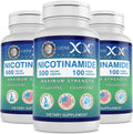 Genex Formulas Nicotinamida 500mg (Pack de 3) - 300 Cápsulas de Vitamina B3 sin Enrojecimiento