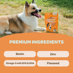 Complemento de Aceite de Pescado para Perros - Omega 3 con EPA, DHA y Aceite de Krill - 90 Masticables