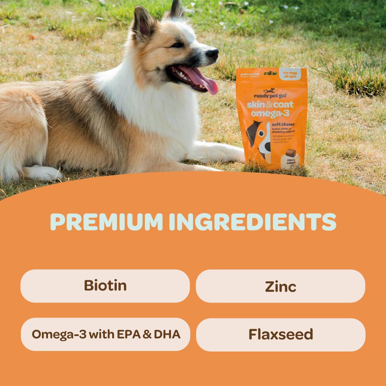 Complemento de Aceite de Pescado para Perros - Omega 3 con EPA, DHA y Aceite de Krill - 90 Masticables