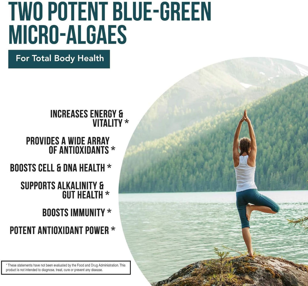 Triquetra Health Comprimidos ecológicos de espirulina y clorela – 120 Comprimidos