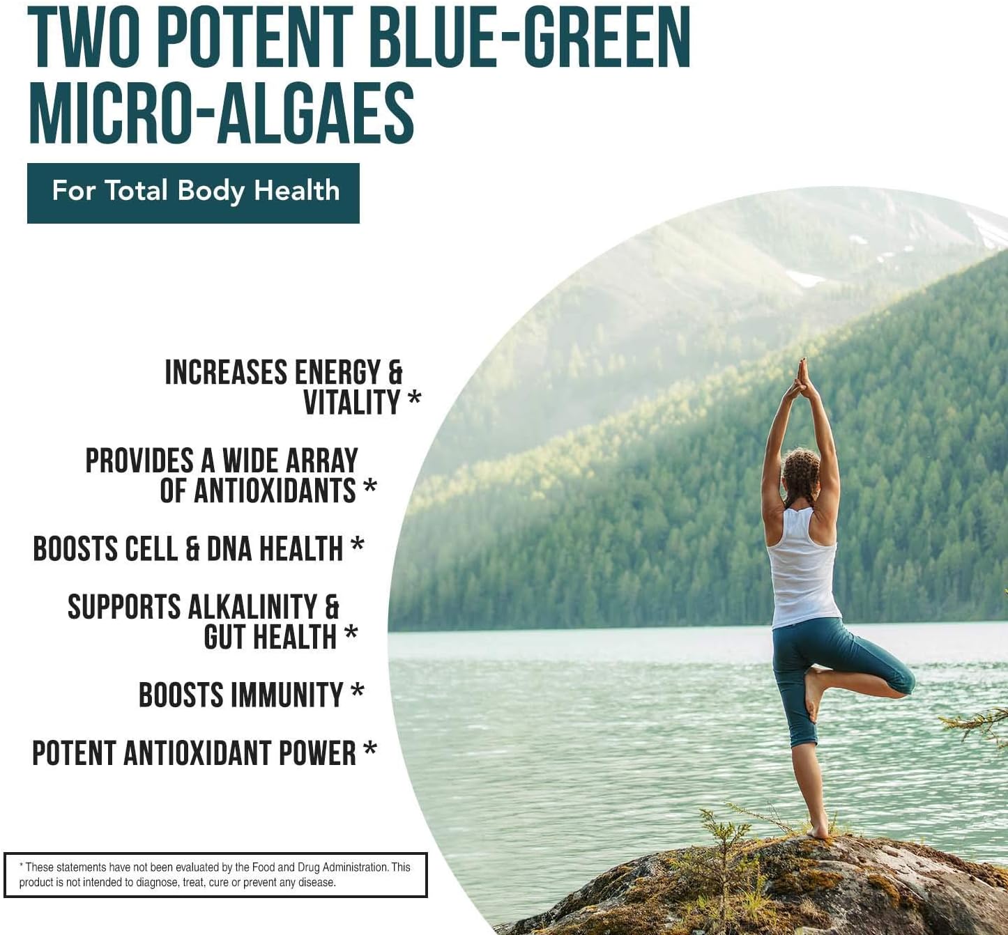 Triquetra Health Comprimidos ecológicos de espirulina y clorela – 120 Comprimidos